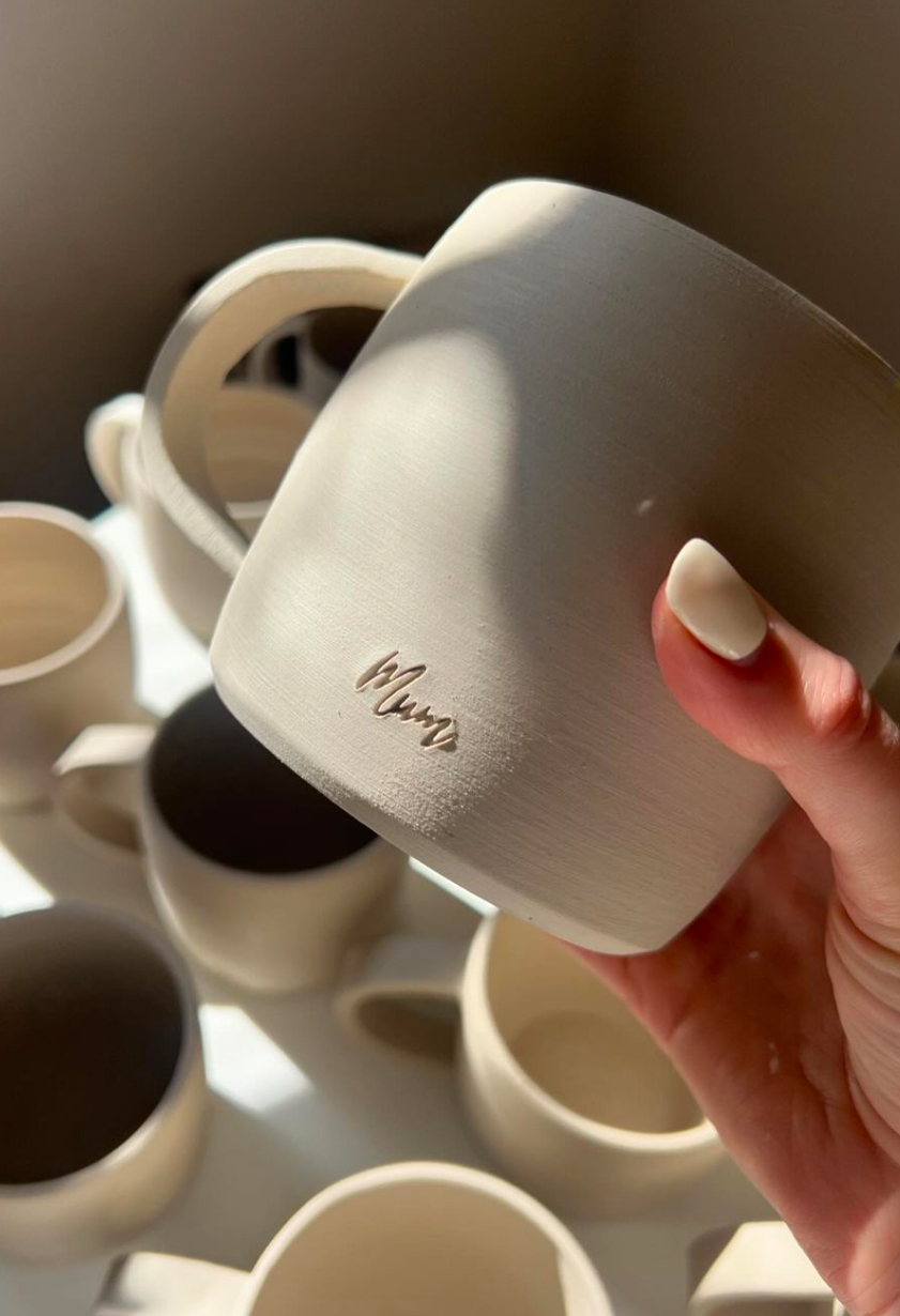 Hand made mothers day mug, work in progress